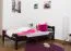 Einzelbett/ Gästebett "Easy Premium Line" K4, 120 x 200 cm Buche Vollholz massiv schokobraun lackiert
