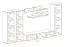 Elegante Wohnwand Hompland 28, Farbe: Schwarz - Abmessungen: 170 x 260 x 40 cm (H x B x T), mit blauer LED-Beleuchtung