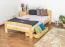 Kinderbett 120 x 200 cm | Massivholz: Kiefer | Natur Lackiert | inkl. Rollrost Abbildung