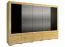 Großer Kleiderschrank | 5 Drehtüren | 10 Schubladen | 16 Fächer | mit Kleiderstange | 303 cm breit | Eiche teilmassiv | Farbe: Eiche / Schwarz Abbildung