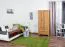 90 cm breiter Kleiderschrank mit 2 Türen, 4 Fächern und 2 Schubladen aus Massiv-Holz | Farbe: Natur | Tiefe: 40 cm Abbildung