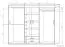 Großer 250 cm breiter Kleiderschrank mit 4 Türen, 5 Fächern und 2 Schubladen | Farbe: Sonoma Eiche | Tiefe: 62 cm Abbildung