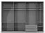 Kleiderschrank | 7 Drehtüren | 2 Schubladen | 10 Fächer | mit 4 Kleiderstangen | 322 cm breit | Farbe: Weiß Abbildung