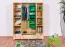 162 cm breiter Kleiderschrank mit 4 Türen, 8 Fächern und 3 Schubladen aus Massiv-Holz | Farbe: Natur | Tiefe: 60 cm Abbildung