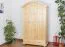 Kleiderschrank | 3 Drehtüren | 5 Fächer | 2 Schubladen | mit Kleiderstange | 133 cm breit | Massivholz | Farbe: Natur Abbildung