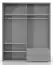 Drehtürenschrank / Kleiderschrank mit Rahmen Siumu 28, Farbe: Weiß / Weiß Hochglanz - 226 x 187 x 60 cm (H x B x T)