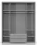 Drehtürenschrank / Kleiderschrank mit Rahmen Siumu 29, Farbe: Weiß / Weiß Hochglanz - 226 x 187 x 60 cm (H x B x T)