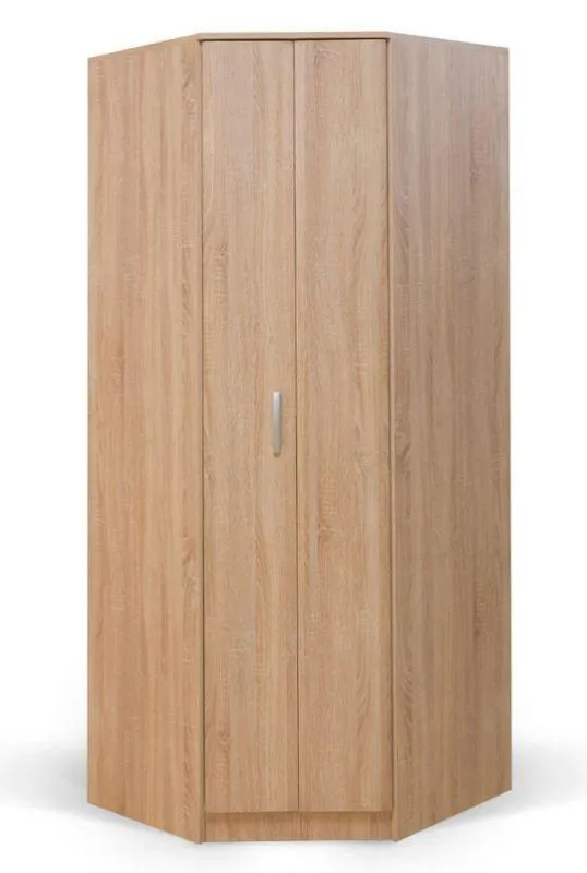 Schlafzimmer - Eckkleiderschrank, Farbe: Eiche Braun - 222 x 87 x 50 cm (H x B x T) Abbildung