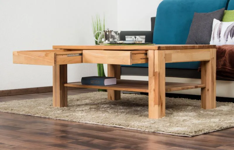 Couchtisch Wooden Nature 11 Kernbuche massiv geölt - 100 x 70 x 45 cm (B x T x H)