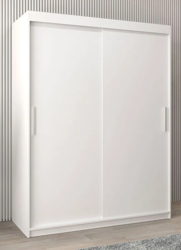 150 cm breiter Kleiderschrank mit 5 Fächern und 2 Türen | Farbe: Weiß Abbildung