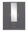Schlichter Kleiderschrank mit Spiegel Hannut 38, Farbe: Anthrazit - Abmessungen: 190 x 150 x 56 cm (H x B x T)
