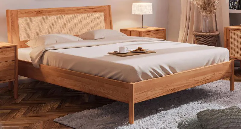Doppelbett Wellsford 02 Kernbuche massiv geölt - Liegefläche: 160 x 200 cm (B x L)
