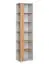 Schmales Bücherregal mit sechs Fächern Susort 05, Farbe: Eiche Artisan/Grau, 198 x 49 x 35 cm, 5 Holzeinlegeböden, matte Oberfläche, stabile Bauweise