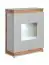 Kleine Vitrine Asheim 03 mit LED Beleuchtung, Grau / Eiche Artisan, 111 x 90 x 40 cm, Push To Open, matte Oberfläche, 3 Fächer, 2 Türen