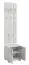 Garderobe Camprodon 02, Farbe: Eiche Weiß - 209 x 50 x 37 cm (H x B x T)