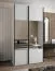 Kleiderschrank / Schiebetürenschrank | 245,5 x 130 x 64 cm | 2 Schiebetüren | Soft-Close | 2 Kleiderstangen | Spiegel | Farbe: Weiß | 6 Fächer
