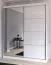 Schiebetürenschrank / Kleiderschrank mit Spiegel Weiß | Gorski 01 | 218 x 183 x 61 cm | 2 Türen | 6 Fächer | viel Platz | Einfarbig | Aluminiumgriffe