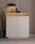 Kommode | Farbe: Beige / Eiche Cremona | 2 Drehtüren | inkl. LED-Beleuchtung | 7 Fächer | 103 x 40 x 119 cm | Push-to-open Funktion | Highboard | ABS-Kanten