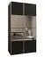 Kleiderschrank / Schiebetürenschrank | 245,5 x 130 x 64 cm | 2 Schiebetüren | 2 Kleiderstangen | 6 Fächer | Spiegel | Soft-Close | Farbe: Schwarz