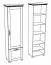 Schrank Cuenca 07, Farbe: Eiche / Grau - Abmessungen: 209 x 60 x 39 cm (H x B x T)