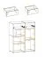 Modernes Wohnzimmer - Set A Jordalsgrenda, 4-teilig, Farbe: Eiche / Schwarz, inkl. LED-Beleuchtung, Push-to-open Funktion, zwei Kommoden, ein TV-Schrank, ein Wandregal