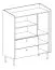Kommode Sampont 09, Mintgrün / Eiche dunkel, 115 x 95 x 42 cm, mit 5 Fächern und 2 Schubladen, ABS-Kanten, langlebig und modern