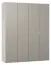 Drehtürenschrank / Kleiderschrank Bellaco 40, Farbe: Weiß / Grau - Abmessungen: 232 x 185 x 57 cm (H x B x T)
