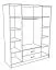164 cm breiter Kleiderschrank mit 4 Türen, 11 Fächern und 2 Schubladen | Farbe: Braun | Tiefe: 53 cm Abbildung