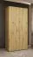 Kleiderschrank mit einer Kleiderstange Korab 02, 1 Meter breit, ein Fach, zwei Türen, Farbe: Eiche Artisan, Soft-Close-Funktion, Griffe: Kaschmir