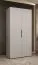 Kleiderschrank mit einer Kleiderstange Korab 09, Farbe: Kaschmir, 1 Meter breit, ein Fach, Soft-Close, zwei Türen, Griffe: Schwarz, Drehtürenschrank