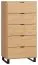 Kommode Patitas 05, Farbe: Eiche - Abmessungen: 122 x 63 x 47 cm (H x B x T)
