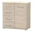 Anrichte / Kommode | Eiche | Comarca 03 | 96 x 90 x 45 cm | 1 Türe | 4 Schubladen | 3 Fächer | Einfarbig | Griffe silberfarben | schlicht | Holzoptik