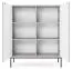 Kommode mit genügend Stauraum Worthing 60, Farbe: Grau / Schwarz / Gold - Abmessungen: 125 x 104 x 39 cm (H x B x T)