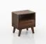 Schlafzimmer - Set L Engordany | 5-teilig | Farbe: Walnuss | Buche Vollholz massiv | lackiert | 2 Nachtkommode | 1 Doppelbett | 1 Kommode | 1 Kleiderschrank