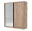 Kleiderschrank / Schiebeürenschrank | 1 Kleiderstange | 200 x 49 x 215 cm | Eiche Canella | 6 Fächer | 5 Einlegeböden | 2 Türen