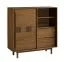 Kommode | Sideboard | Eiche Karamell | 109 x 43 x 111 cm | 2 Schiebetüren | Schiebetürsystem mit Schließdämpfung | 3 Einlegeböden | 5 Fächer | 2 Schubladen | Inginele 03