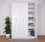 Schlafzimmer - Kleiderschrank, Farbe: Weiß - 222 x 150 x 52 cm (H x B x T)