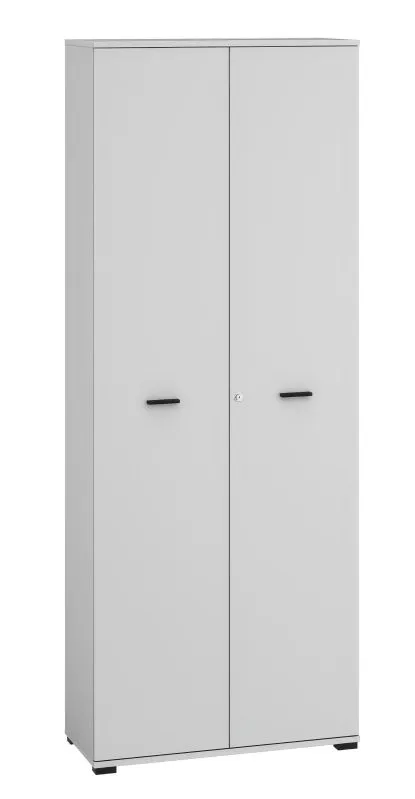 Büroschrank Toivala 01, Farbe: Hellgrau - Abmessungen: 204 x 79 x 34 cm (H x B x T), mit 2 Türen und 5 Fächern