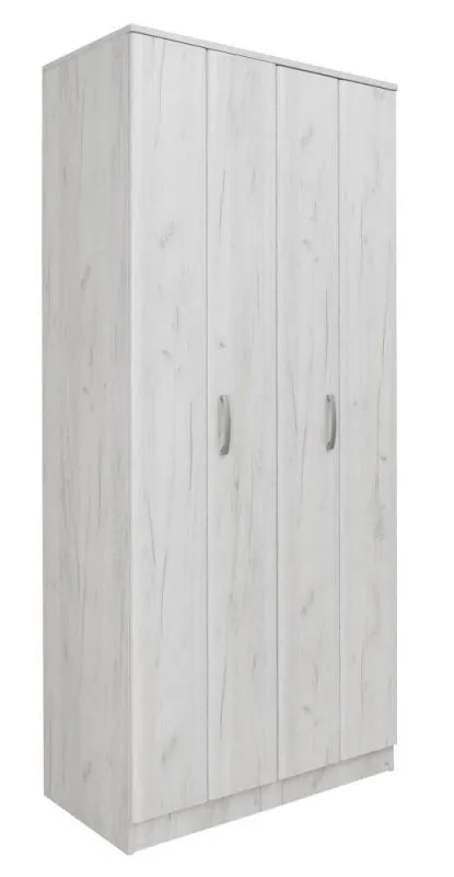 Schlafzimmer - Kleiderschrank, Farbe: Eiche Weiß - 222 x 100 x 52 cm (H x B x T) Abbildung