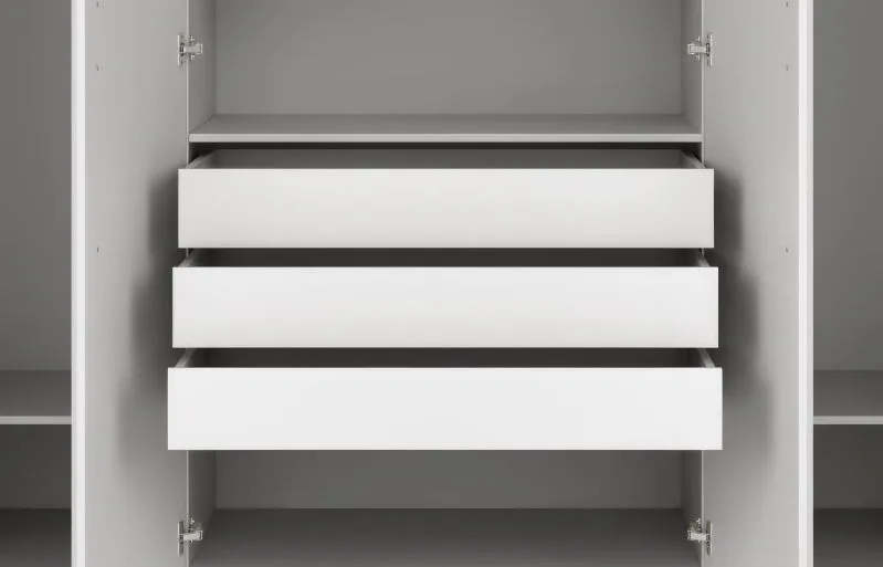 Schubladen für Kleiderschrank Edegem 01 | 3 Stück | Farbe: Platingrau