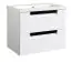 Stilvoller Waschtischunterschrank Purina 26 in Weiß matt, 54 x 61 x 39 cm, schwarze längliche Griffe, viel Stauraum, 2 Schubladen, 1 Waschbecken