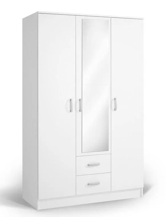 Kleiderschrank, Farbe: Weiß - 200 x 123 x 53 cm (H x B x T) Abbildung