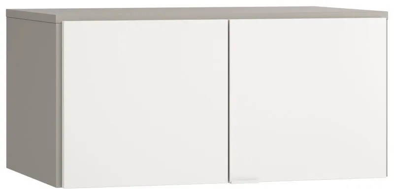 Aufsatz für zweitürigen Kleiderschrank Bellaco 17, Farbe: Grau / Weiß - Abmessungen: 45 x 93 x 57 cm (H x B x T)