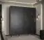 Moderner Schiebetürenschrank mit Marmor-Optik Jotunheimen 46, Farbe: Schwarz - Abmessungen: 208 x 200,5 x 62 cm (H x B x T)