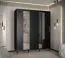 Schiebetürenschrank mit 10 Fächer Jotunheimen 200, Farbe: Schwarz - Abmessungen: 208 x 180,5 x 62 cm (H x B x T)