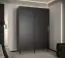 Schlichter Schiebetürenschrank mit zwei Kleiderstangen Jotunheimen 66, Farbe: Schwarz - Abmessungen: 208 x 150,5 x 62 cm (H x B x T)