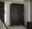Stylischer Schiebetürenschrank mit fünf Fächern Jotunheimen 160, Farbe: Schwarz - Abmessungen: 208 x 120,5 x 62 cm (H x B x T)