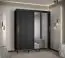 Kleiderschrank mit modernen Design Jotunheimen 152, Farbe: Schwarz - Abmessungen: 208 x 180,5 x 62 cm (H x B x T)