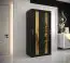 Kleiderschrank mit eleganten Design Hochfeiler 04, Farbe: Schwarz / Schwarzer Marmor - Abmessungen: 200 x 100 x 62 cm (H x B x T), mit genügend Stauraum