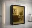 Außergewöhnlicher Kleiderschrank mit zwei Spiegeltüren Hochfeiler 84, Farbe: Schwarz / Schwarzer Marmor - Abmessungen: 200 x 150 x 62 cm (H x B x T), mit 10 Fächern